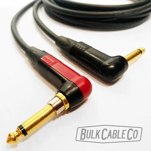 10 pies - Cable de guitarra silencioso Mogami 2524 - extremos de ángulo recto neutro - tapones dorados - Imagen 1 de 12