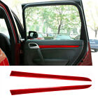 2PCS For Cayenne 2003-10 Red Carbon Fiber Rear Door Interior Stripe Interior Tri