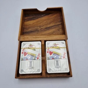 Juego de cartas vintage Carlton Bridge con caja de madera - sellado - Imagen 1 de 5