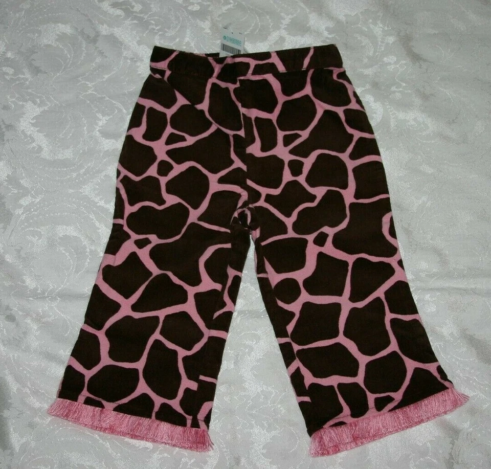 Pantalones Gymboree GIRAFFE CLUB Pana Marrón y Rosa Nuevos con Etiquetas 2T 9 Big & Little Sister Foto 1 de 1