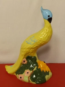 RARA Figura Holanda Molde PÁJARO EXÓTICO Cerámica Flor Tropical Colorida De Colección  - Imagen 1 de 12