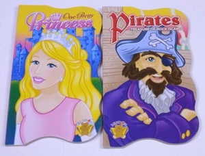 (2) Children's Books Cardboard Pages PIRATES & One Pretty PRINCESS by Bendon Pub - Picture 1 of 5