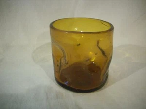 Vintage mundgeblasenes Braunglas Steine Glas - Bild 1 von 3