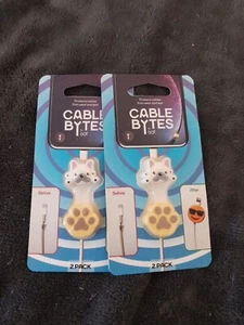 2 iJoy Cable Bytes,Phone Cable Breakage Protector Set : Puppy and Paw print NEW - Picture 1 of 3