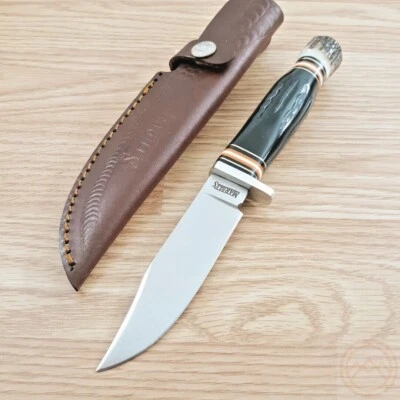 Нож Marbles 4,25 дюйма из нержавеющей стали скиннер лезвие с рифленой рукоятью рожка с алюминиевой защитой - Изображение 1 из 4