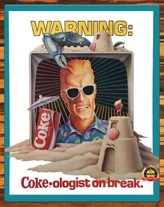 Max Headroom - Coca-Cola - Coca-Cola On Break - 1987 - Raro - Insegna in metallo 11x14 - Foto 1 di 4