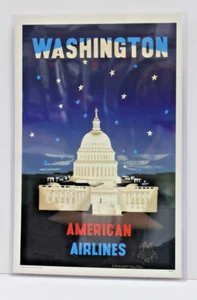 American Airlines Washington Travel Art E. McKnight 11" x 17" Clear Protector - Picture 1 of 2