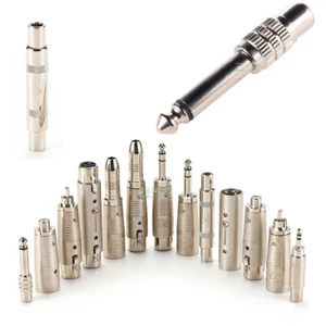 XLR to RCA Microphone Connector TS TRS 6.35 1/4 Audio Plug to RCA Jack Adapter - Picture 1 of 24