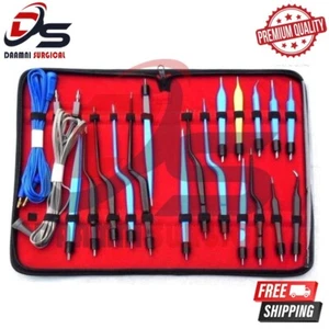Bipolar Bayonet Forceps Electro surgical Instruments Set New - Picture 1 of 4