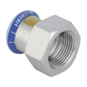 2 x Geberit Mapress 22mm X 1" BSP female straight gas connector press fit 34347 - Picture 1 of 5