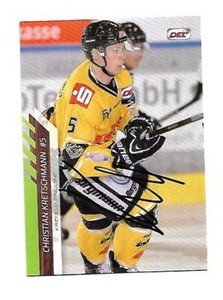 DEL player card - Christian Kretschmann - Krefeld penguins - 2013/14 - signed