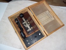 Morse Code/ Telegraph  practice set .....with a military morse code key ....