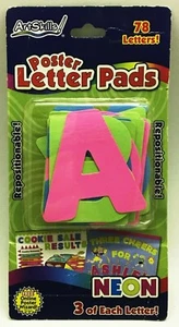 Paquete de 78 almohadillas para letras de póster de neón adhesivo reposicionable peel-n-stick habilidades artísticas - Imagen 1 de 2