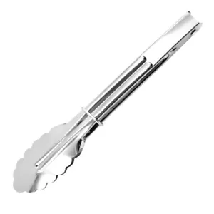 Lot of 10 Kitchen Stainless Steel 12 Inches Tongs Food Serving Easy Vegetable - Picture 1 of 3