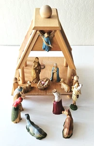 Krippe Alexander von Heidehügeln Spieluhr Handarbeit Stall 1985 - Bild 1 von 11