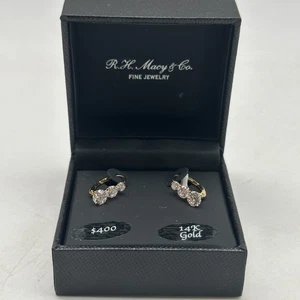 R.H. Macy & Co. 14K Yellow Gold Cubic Zirconia Hoop Earrings Fine Jewelry - Bild 1 von 6