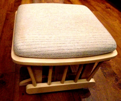 UPHOLSTERED ROCKER GLIDER OTTOMAN FOOTSTOOL NURSERY 21 X 20X 14  MADE IN CANADA - Image 1 of 4