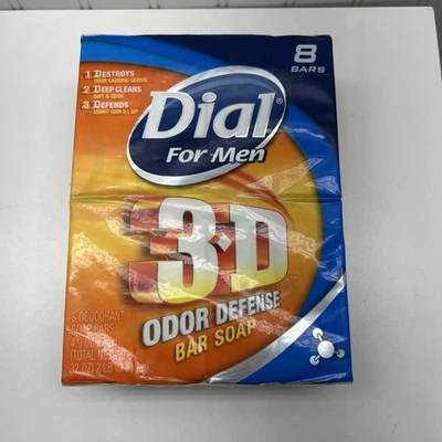 Nuevo dial para hombres 3D todo el día barra de defensa de olores jabón antibacteriano (8) barras de 4 OZ Foto 1 de 4
