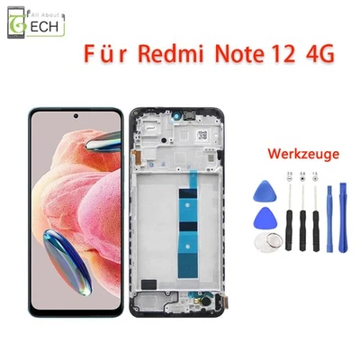 Für Xiaomi Redmi Note 12 4G 23021RAA2Y LCD Display mit Rahmen Touchscreen - Bild 1 von 3