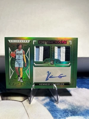 2022-23 Panini Obsidian Green Electric Flood Kennedy Chandler RPA /20 RC Auto - Image 1 of 3