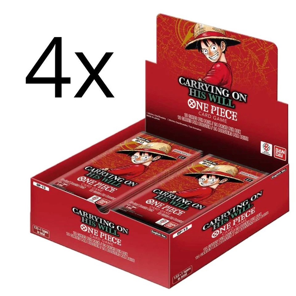 One Piece TCG 4x Sealed Booster Box OP13 OP-13 - ENG ENGLISH Carring on His Will - Image 1 of 1