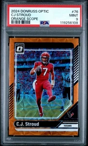 Mira óptica naranja CJ Stroud 2024 Donruss 02/79 fútbol #76 Texans ¡PSA 9! - Imagen 1 de 2
