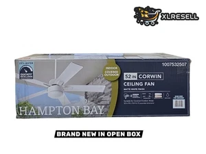 Hampton Bay 52 in. Corwin Indoor/Outdoor Matte White LED Ceiling Fan w/Light Kit - Picture 1 of 13
