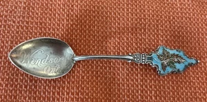 Sterling Vintage WINDSOR ONT. CANADA SOUVENIR SPOON Enameled LEAF 4 1/2" - Picture 1 of 5