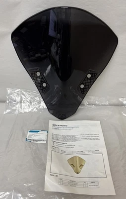 2022-23 CFMOTO 300SS Tall Tinted Windshield, BLK OEM #6KMV-805200-8000-10 #L186 - Image 1 of 4