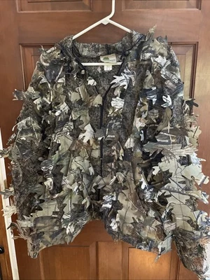 Mens UNDERBRUSH camo mesh leaf pattern zip LS jacket L XL 3 D - Image 1 of 4