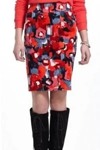Vanessa Virginia Cord Bleistiftrock klein abstrakt Blumen neu mit Etikett Anthropologie - Bild 1 von 11