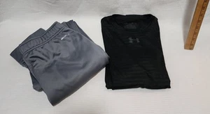 Hurley Boy's Joggers Gray XL And Black Short Sleeve Tee Large - Picture 1 of 8