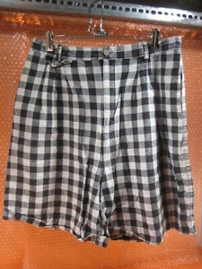 WHITE STAG Black White Plaid 1 Pocket Womens Shorts Size 16 30x6 - Picture 1 of 5