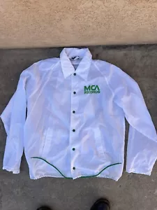 Vintage MCA Records Windbreaker White Rare Nos XL 1980s - Picture 1 of 6