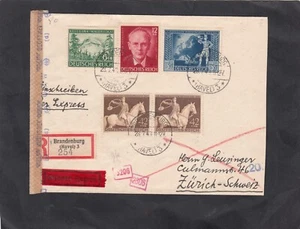 Dt. Reich, Portorichtiger Auslands-R.-Express-Brief i,d, Schweiz, Zensur 1943 - Bild 1 von 2
