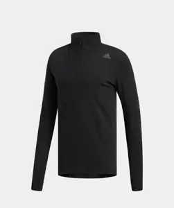 Adidas Running Supernova 1/4 Zip Sweatshirt Tee Men Black DN3221 - Picture 1 of 4