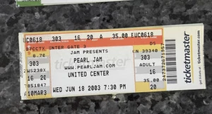 BOLETO COMPLETO SIN USAR PEARL JAM 18/06/03 CENTRO UNIDO CHICAGO - Imagen 1 de 1