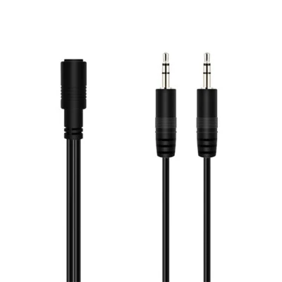 3.5mm Stereo Female Jack to 2 Male Plug Y Splitter Audio Cable for Speaker Pc - Image 1 of 3