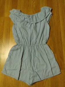 Abercrombie Kids Stripe Off Shoulder Casual Romper Jumper Outfit Size 15/16 - Picture 1 of 12