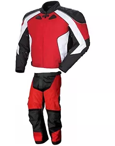 MOTORCYCLE CORDURA TEXTILE 2 PIECE SUIT WITH CE ARMOUR 100% WATERPROOF - Picture 1 of 3