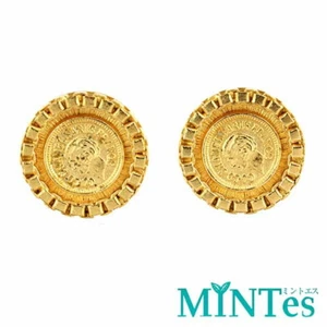 Auth Chanel Round Earrings Gold GP Accessory Daily Stylish [Used] - Picture 1 of 6