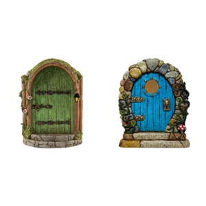 Dollhouse Fairy Door Wooden Miniature Elf Door Craft for Trees Garden Decor (8) - Photo 1/10