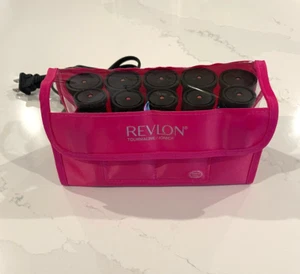 Revlon Tourmaline Ionic Hair Hot Rollers Curlers, Pink Storage Pouch, Travel - Picture 1 of 6