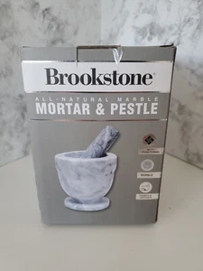 Brookstone NUOVO Set malta e pestello sigillato grigio marmo diametro 3,75 pollici - Foto 1 di 4