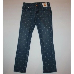 Gymboree Stripes & Anchor Girl's Allover Anchor Print Jeans Pants size 6 NWT - Picture 1 of 2