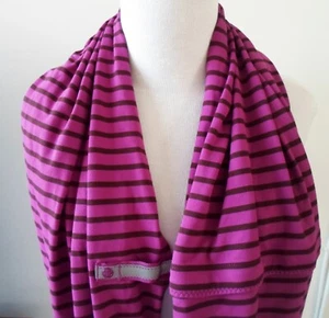 Lululemon Vinyasa Scarf Deenie Stripe Regal Plum Bordeaux Drama Infinity Snap - Picture 1 of 5
