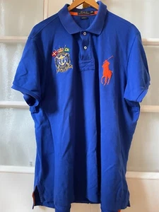 Ralph Lauren Herren Polo Shirt, XXL, blau, Big Pony und Wappen - Bild 1 von 5