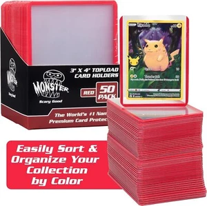 Monster Top Loaders for Collectible Trading Cards-50 Count 3"x4" Clear Protector - Picture 1 of 2