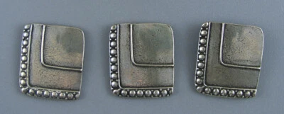 PEWTER CLOTHING BUTTON - TILES - SET OF 3 - Image 1 of 4