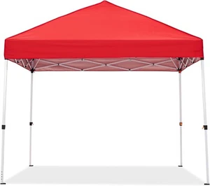 10x10ft Canopy Outdoor Screen Tent with Mesh Mosquito Netting Side Walls Red - Picture 1 of 6